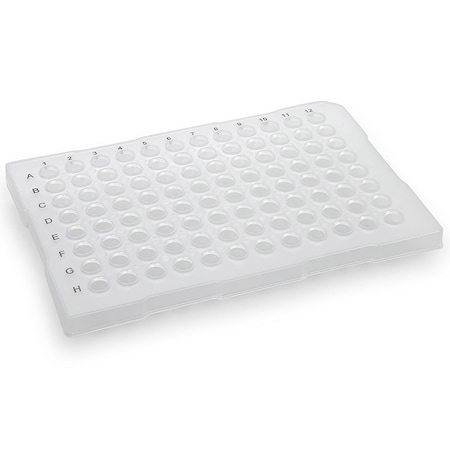 Globe Scientific 0.1mL 96-Well PCR Plate, Half Skirt , Flat top, Clear, 10PK PCR-HS-FL01